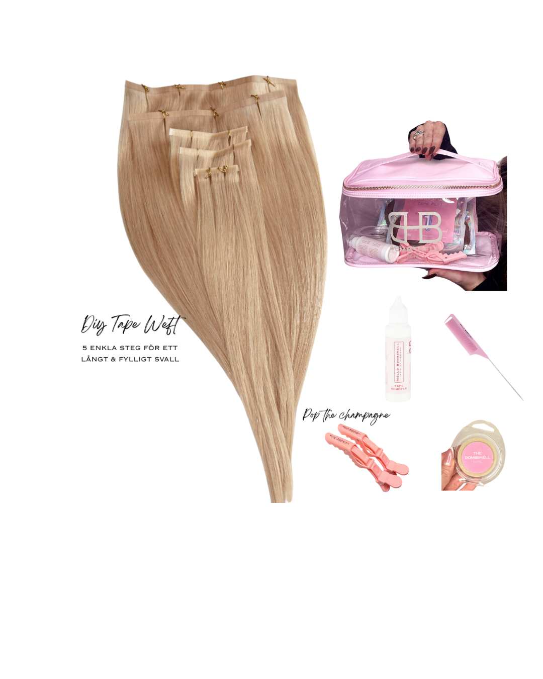 DIY TAPE WEFT- POP THE CHAMPAGNE