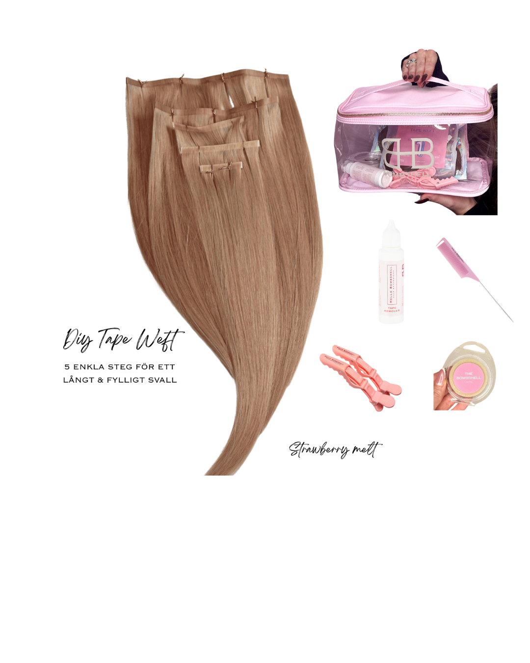 DIY TAPE WEFT- STRAWBERRY MELT